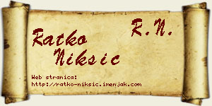 Ratko Nikšić vizit kartica
